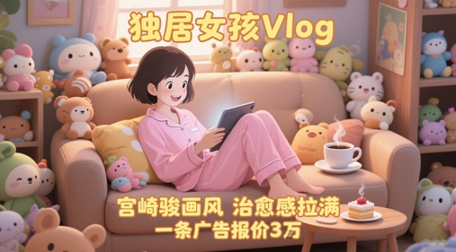 单个账号涨粉71W！用AI制作独居女孩Vlog，宫崎骏画风，治愈感拉满，一条广告报价3W-网创百晓生