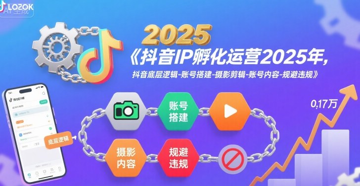 抖音IP孵化运营2025年，抖音底层逻辑-账号搭建-摄影剪辑-账号内容-规避违规-网创百晓生