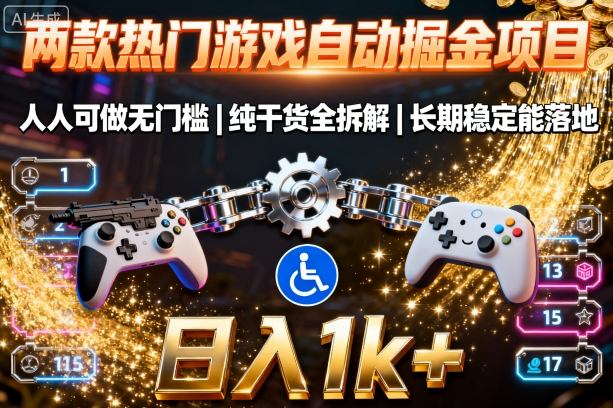 两款热门游戏自动掘金项目，人人可做无门槛，纯干货全拆解，长期稳定能落地，日入1k+【揭秘】-网创百晓生
