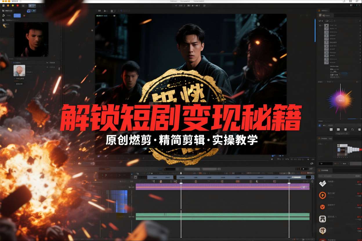 短剧拉新之原创燃剪精简剪辑实操课，解锁短剧变现秘籍-网创百晓生