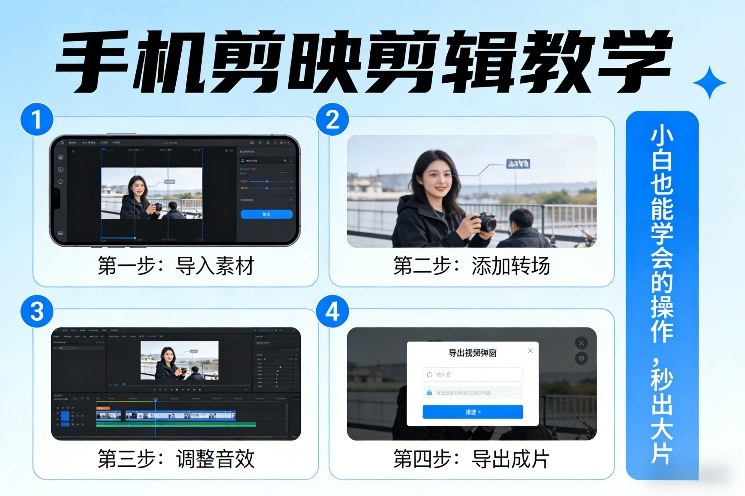 手机剪映剪辑教学，小白也能学会的操作，秒出大片-网创百晓生