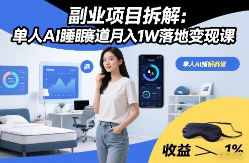 副业项目拆解：单人AI睡眠赛道月入1W落地变现课-网创百晓生