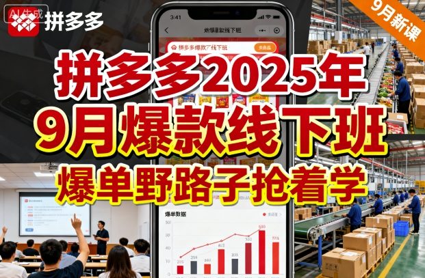 拼多多2025年9月爆款线下班，爆单野路子抢着学-网创百晓生