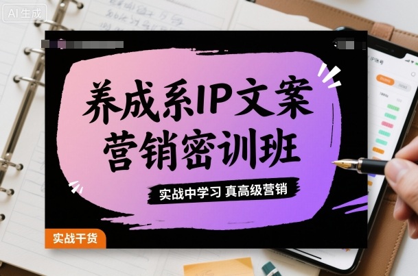 养成系IP文案营销密训班，实战中学习真高级营销-网创百晓生