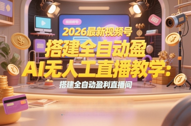 2026最新视频号AI无人直播教学：搭建全自动盈利直播间，低成本开启副业变现-网创百晓生