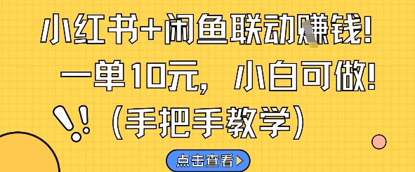 小红书+闲鱼联动挣钱，一单10元，小白可做-网创百晓生