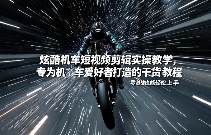 炫酷机车短视频剪辑实操教学，专为机车爱好者打造的干货教程，零基础也能轻松上手-网创百晓生