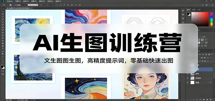 AI生图训练营：文生图图生图，高精度提示词，零基础快速出图-网创百晓生