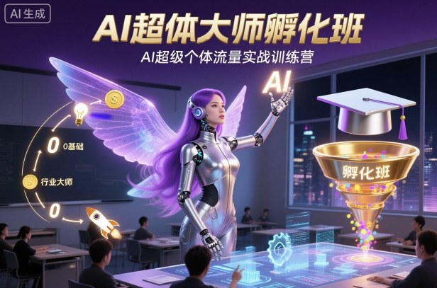 AI超体大师孵化班，AI超级个体流量实战训练营-网创百晓生
