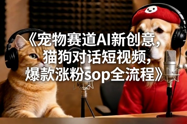 宠物赛道AI新创意，猫狗对话短视频，爆款涨粉sop全流程-网创百晓生