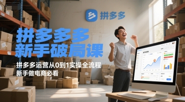 拼多多新手破局课，拼多多运营从0到1实操全流程，新手做电商必看-网创百晓生