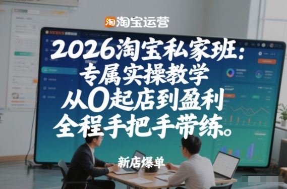 2026淘宝私家班：专属实操教学，从0起店到盈利，全程手把手带练（更新26年2月）-网创百晓生