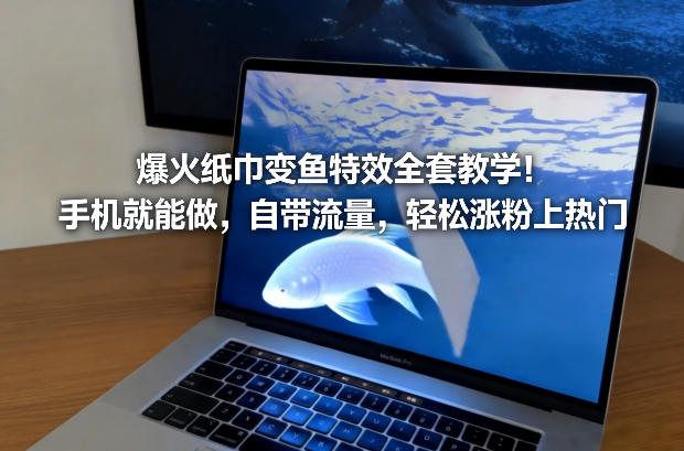 爆火纸巾变鱼特效全套教学！手机就能做，自带流量，轻松涨粉上热门-网创百晓生