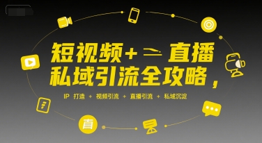 短视频+直播私域引流全攻略，IP打造 +视频引流 +直播引流 +私域沉淀-网创百晓生