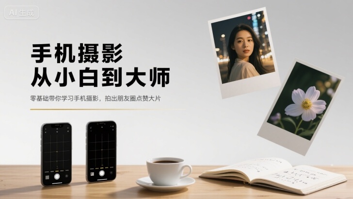 手机摄影从小白到大师，零基础带你学习手机摄影，拍出朋友圈点赞大片-网创百晓生