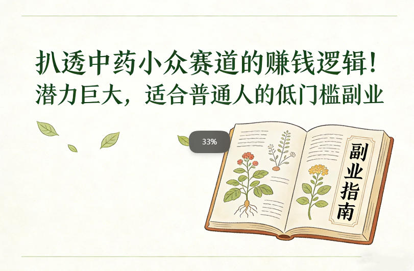 扒透中药小众赛道的賺米逻辑，潜力巨大，适合普通人的低门槛副业-网创百晓生