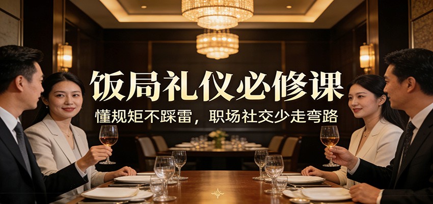 公众号收费文章：《饭局礼仪必修课：懂规矩不踩雷，职场社交少走弯路》-网创百晓生