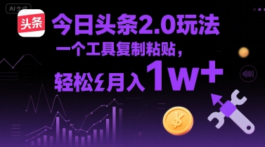 今日头条2.0玩法，一个工具复制粘贴，轻松月入1w+-网创百晓生