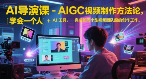 AI导演课-AIGC视频制作方法论，学会一个人+AI工具，完成如同小型视频团队般的创作工作，实现导演梦-网创百晓生