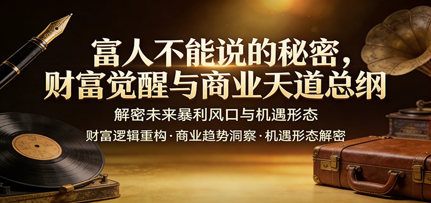 富人不能说的秘密，财富觉醒与商业天道总纲，解密未来暴利风口与机遇形态-网创百晓生