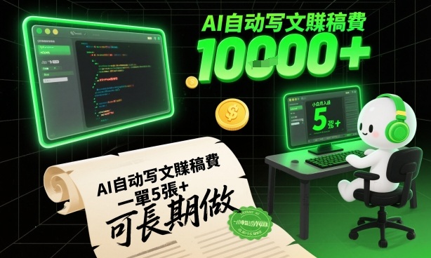 AI自动写文賺稿费，一单5张+，小白月入过W，收益稳定可长期做-网创百晓生