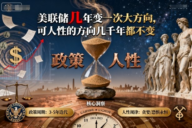付费文章：美联储几年变一次大方向，可人性的方向几千年都不变-网创百晓生