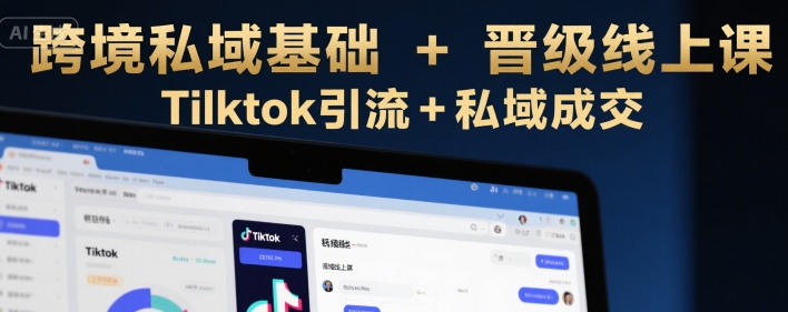 跨境私域基础+晋级线上课，Tilktok引流+私域成交-网创百晓生
