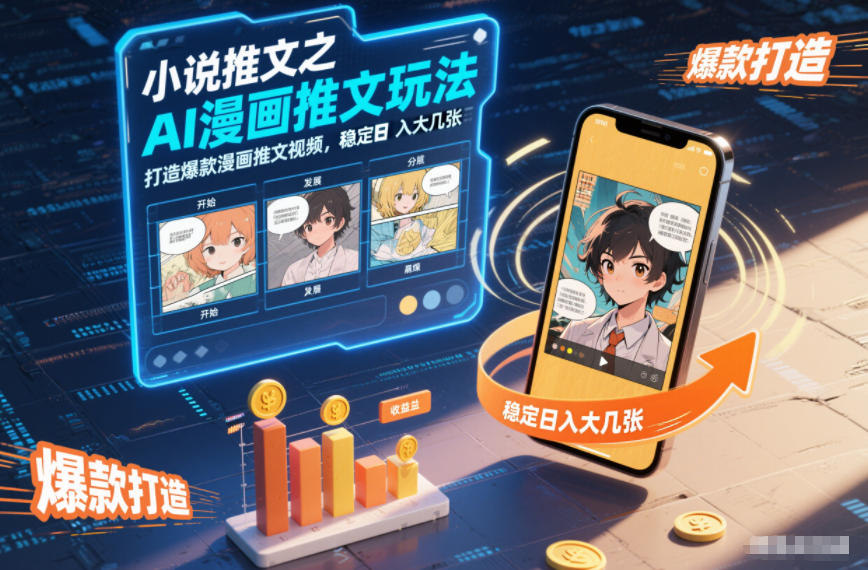 小说推文之AI漫画推文玩法，打造爆款漫画推文视频，稳定日入大几张-网创百晓生