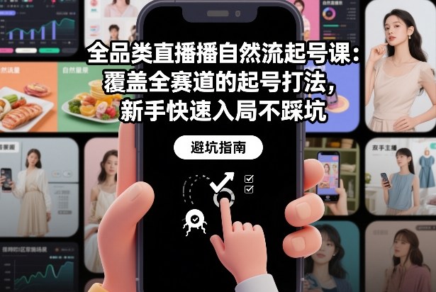 全品类直播自然流起号课：覆盖全赛道的起号打法，新手快速入局不踩坑-网创百晓生