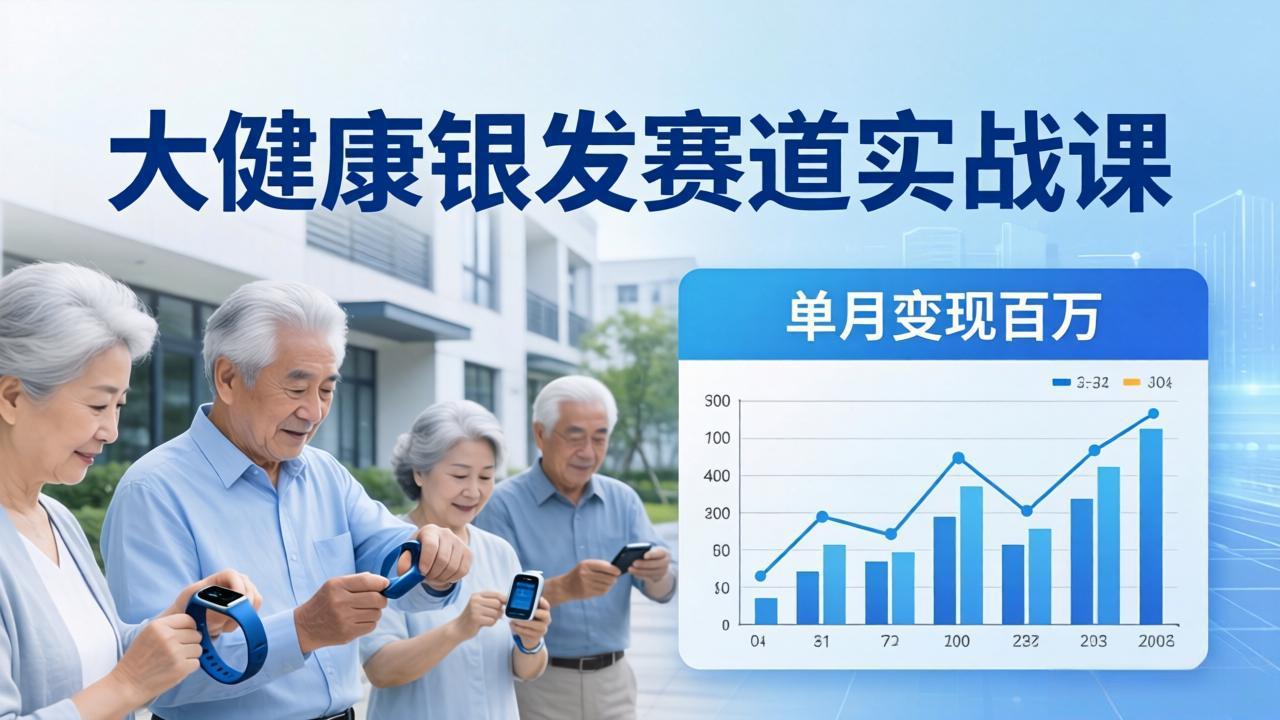 大健康银发赛道实战课：拆解视频号线索型 IP 单月变现百万逻辑，教你精准获客高效变现-网创百晓生