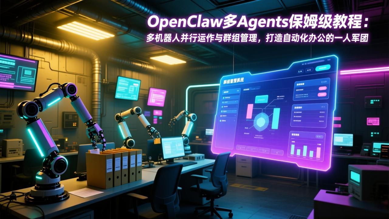 OpenClaw多Agents保姆级教程：多机器人并行运作与群组管理，打造自动化办公的一人军团-网创百晓生