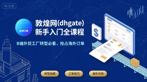 敦煌网(dhgate)新手入门全课程，B端外贸工厂转型必看，抢占海外订单-网创百晓生