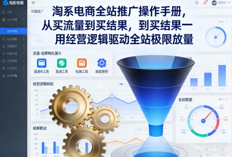 淘系电商全站推广操作手册，从买流量到买结果一用经营逻辑驱动全站极限放量-网创百晓生