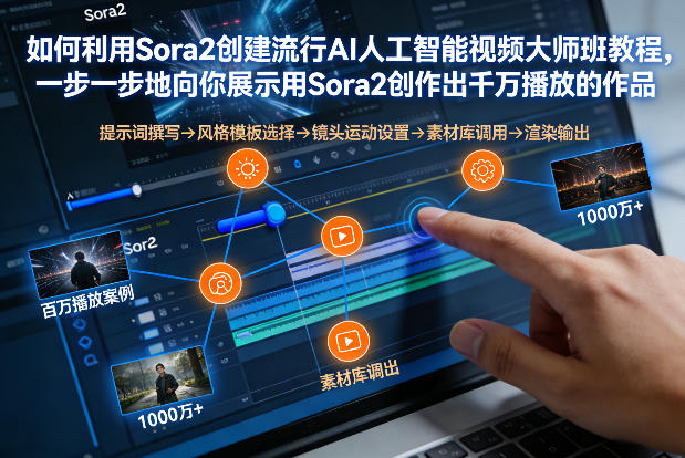 如何利用Sora2创建流行AI人工智能视频大师班，一步一步地向你展示用Sora2创作出千万播放的作品-网创百晓生