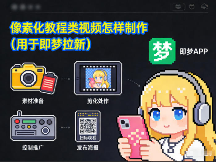 像素化教程类视频怎样制作（用于即梦拉新）-网创百晓生
