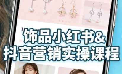 抖音+小红书饰品卖货：货源、开店、内容全教会，让新手快速掌握饰品线上营销全流程，轻松开启变现路-网创百晓生