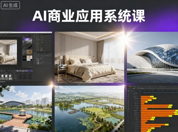 AI商业应用系统课，室内-软装-建筑-景观，智能设计+效果图+动画画实战-网创百晓生