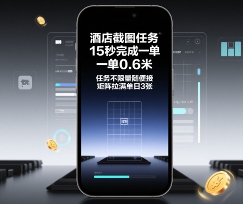 酒店截图任务，15秒完成一单，一单0.6米，任务不限量随便接，矩阵拉满单日3张【揭秘】-网创百晓生