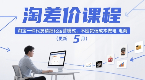 淘差价课程，淘宝一件代发精细化运营模式，不囤货低成本做电商（更新10月）-网创百晓生