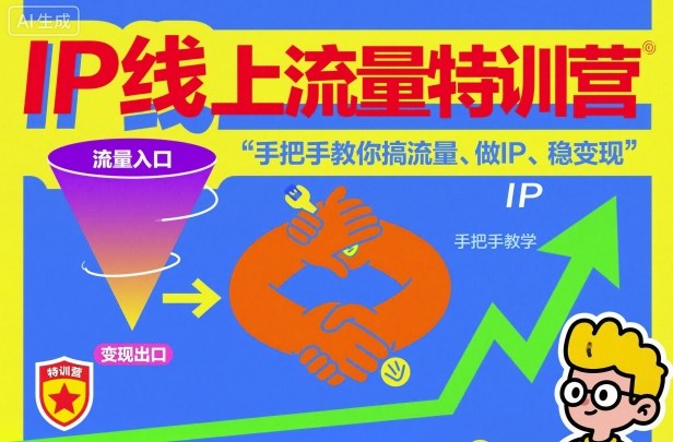 IP线上流量特训营，手把手教你搞流量、做IP、稳变现-网创百晓生