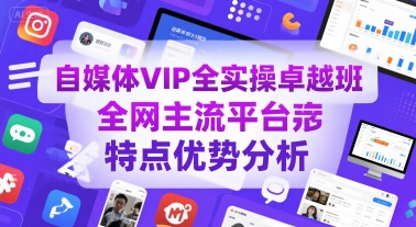 自媒体VIP全实操卓越班，全网主流平台特点优势分析-网创百晓生