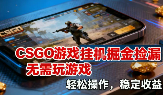 CSGO游戏挂G掘金捡漏，不需要玩游戏，操作简单，收益稳定【揭秘】-网创百晓生
