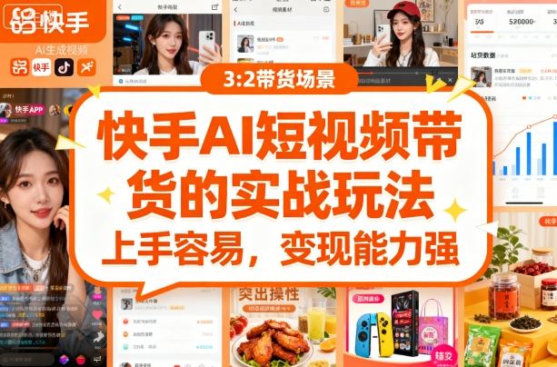 快手ai短视频带货的实战玩法，上手容易，变现能力强-网创百晓生