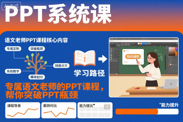 PPT系统课，专属语文老师的PPT课程，帮你突破PPT瓶颈-网创百晓生