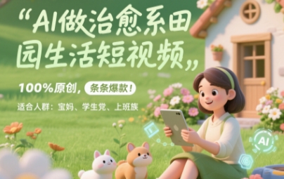 AI做治愈系田园生活短视频，100%原创，条条爆款，无脑矩阵， 适合小白-网创百晓生