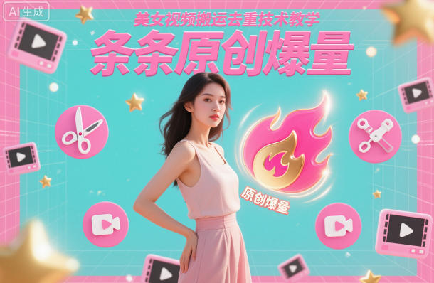 美女视频搬运去重技术教学，条条原创爆量-网创百晓生