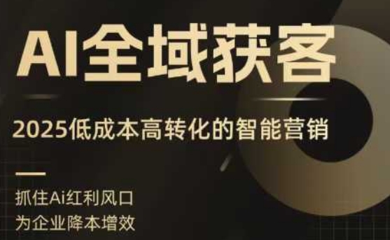 AI全域获客实训营，2025低成本高转化的智能营销，精准找客，高效营销-网创百晓生