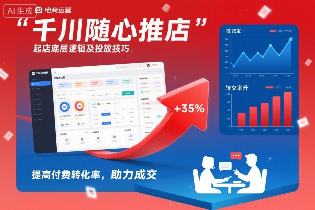 千川随心推起店底层逻辑及投放技巧，提高付费转化率，助力成交-网创百晓生