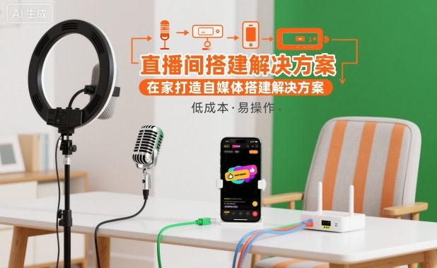 直播间搭建解决方案，在家打造自媒体搭建解决方案-网创百晓生