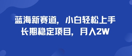 蓝海新赛道，小白轻松上手，长期稳定项目，月入2W-网创百晓生